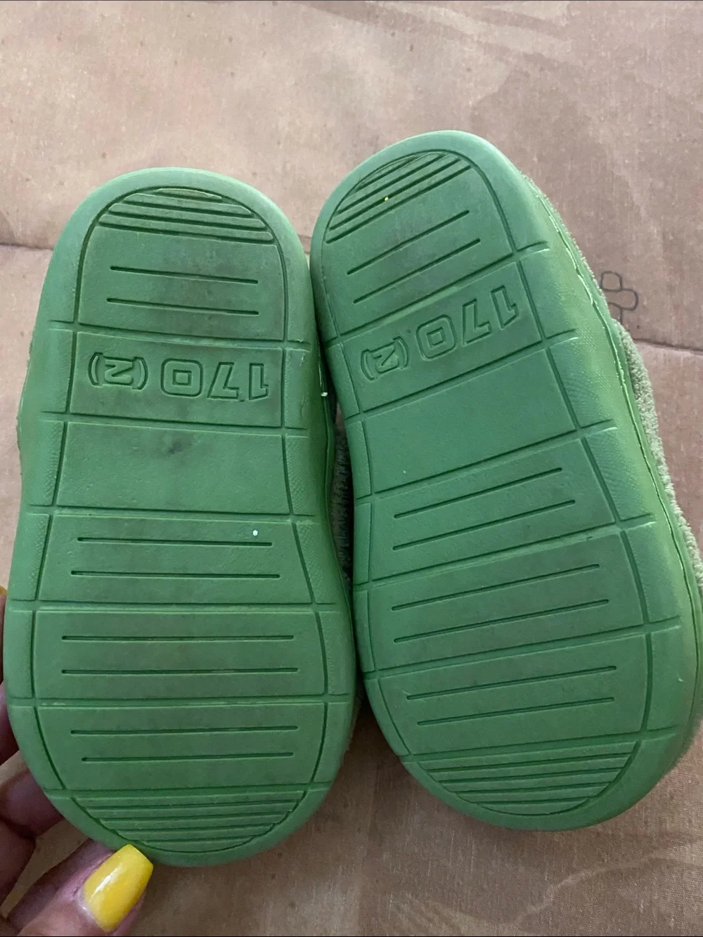 Source Unknown Olive Green dinosaur Plush Slip-On Slippers for Kids